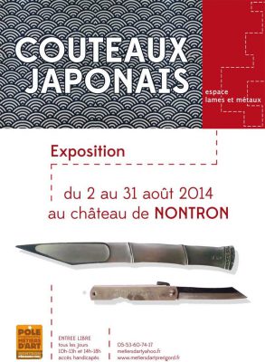 Affiche de Couteaux japonais - exposition du 2 au 31 août 2014