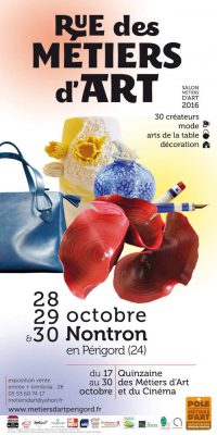 Affiche de Rue des Métiers d'Art - salon métiers d'art à Nontron - 28, 29 et 30 octobre 2016