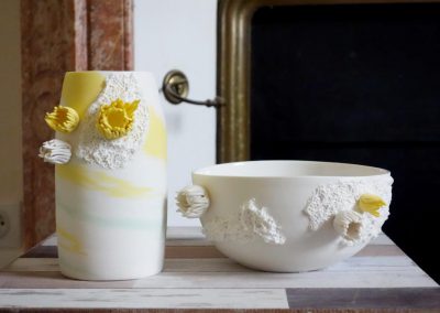 vase et soupière en porcelaine créés par Patricia MASSON, Albedô, Céramiste