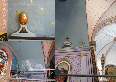 décor d'une église, création Sandrine RONGIER, Artelier Polychromies, Peintre en décor et émailleuse